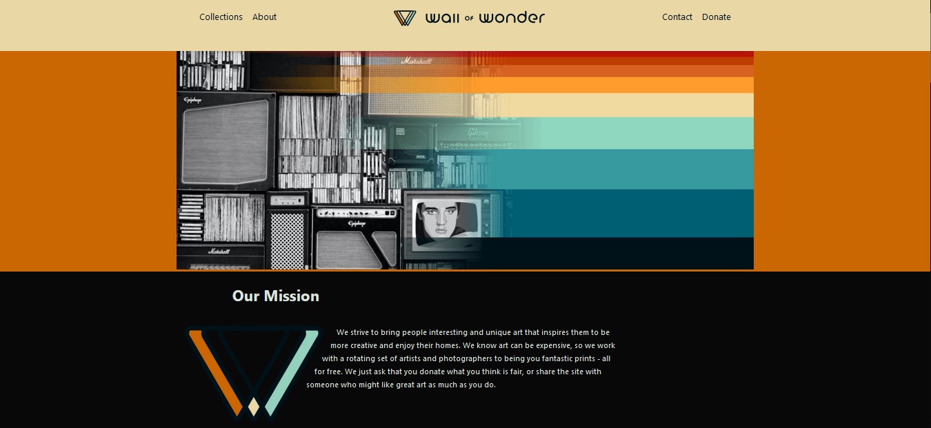 Screenshot of Wall of wonder website